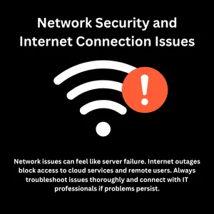 Graphic showing network security alert highlighting risks of server failure impacting internet services